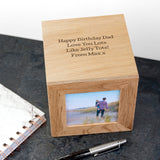 Personalised Oak Friends Photo Cube Keepsake Box: 6 - Photo Cubes By Gift Moments