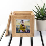 Personalised Oak Friends Photo Cube Keepsake Box: 8 - Photo Cubes By Gift Moments