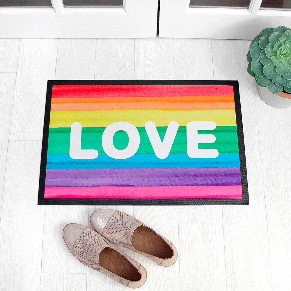 Personalised Rainbow Stripe Doormat - Doormats at Gift Moments