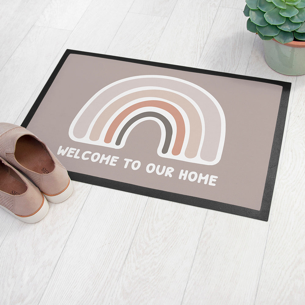 Personalised Neutral Rainbow Doormat - Doormats at Gift Moments