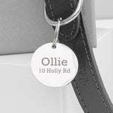 Personalised Classic Black Leather Dog Collar with Tag - Pet Products at Gift Moments