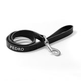 Personalised Classic Black Leather Dog Lead - Pet Products at Gift Moments