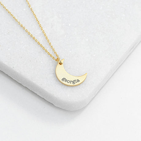 Personalised Crescent Moon Necklaces - Jewellery at Gift Moments