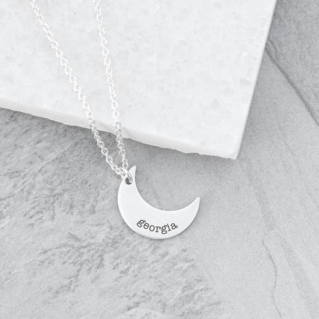 Personalised Crescent Moon Necklaces - Jewellery at Gift Moments