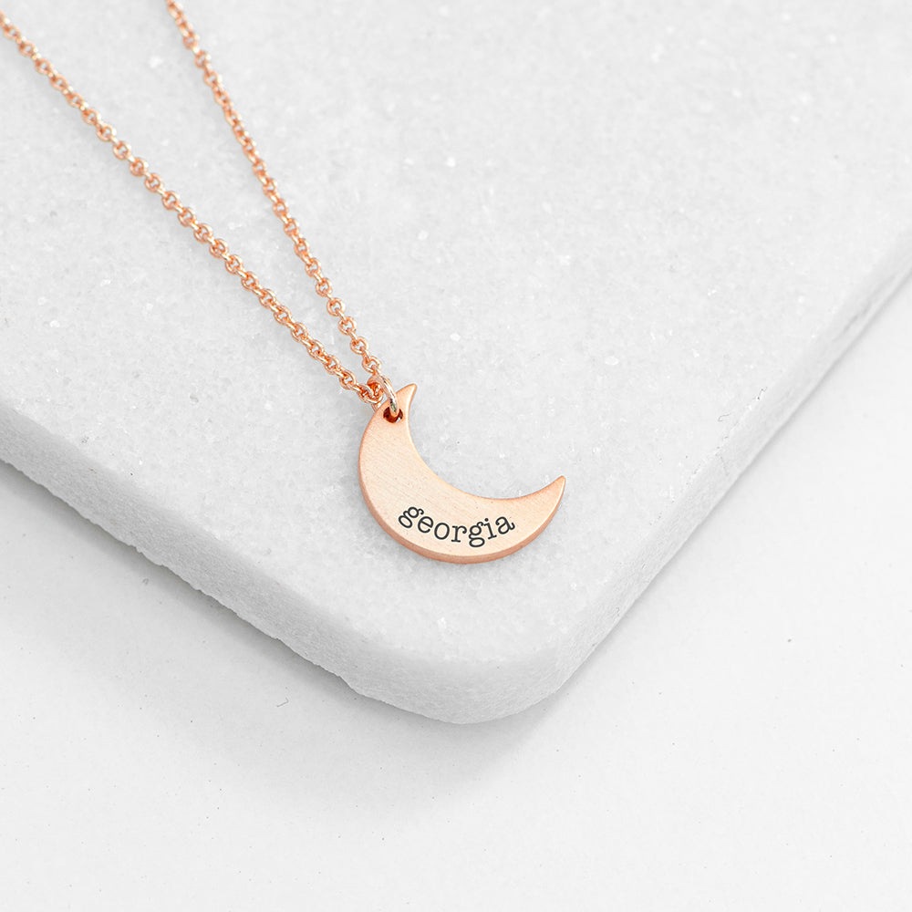 Personalised Crescent Moon Necklaces - Jewellery at Gift Moments