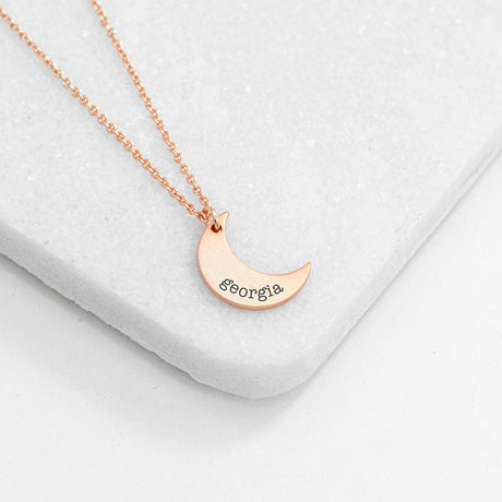 Personalised Crescent Moon Necklaces - Jewellery at Gift Moments