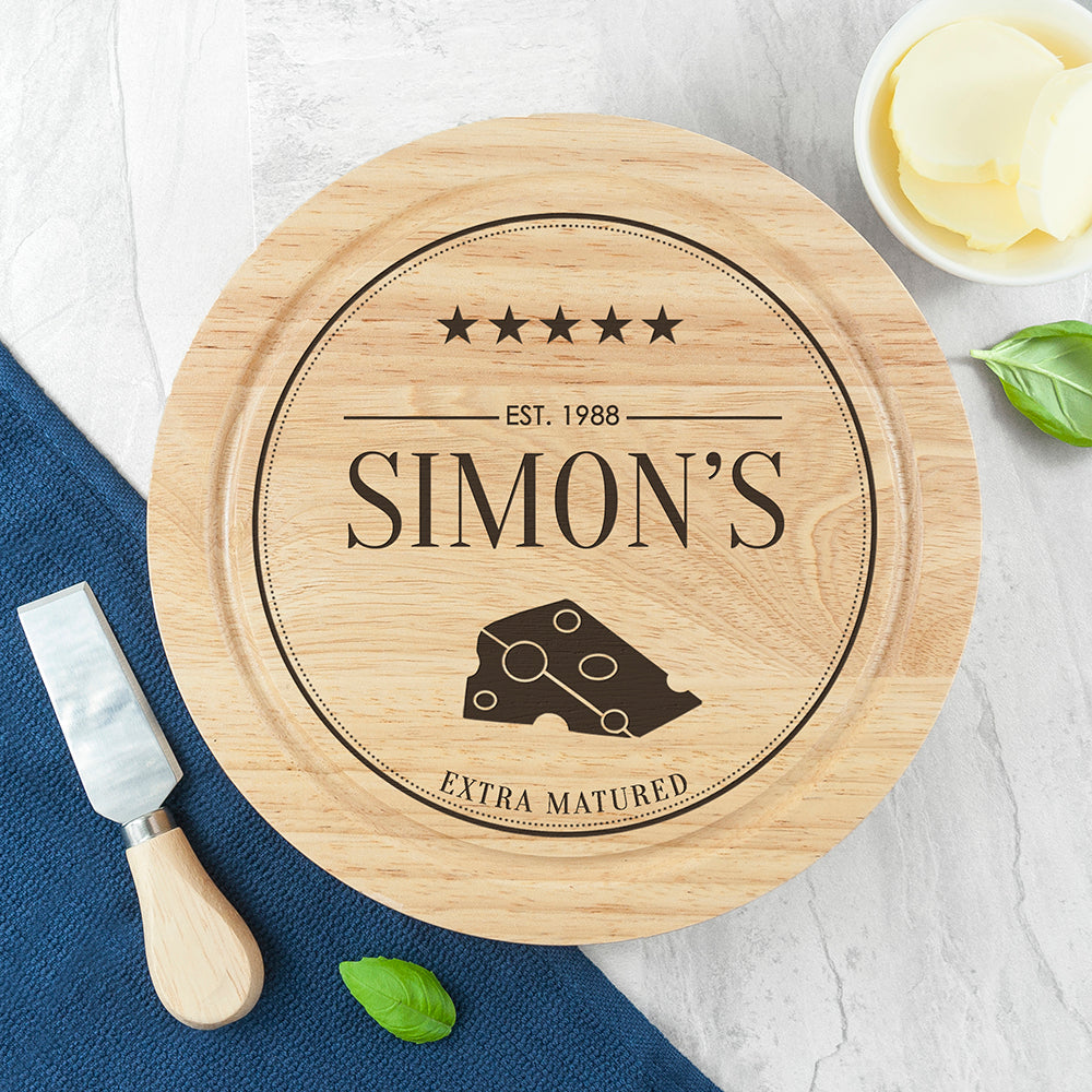 Personalised Extra Mature Cheese Board Set: 3 - Cheese Boards By Gift Moments