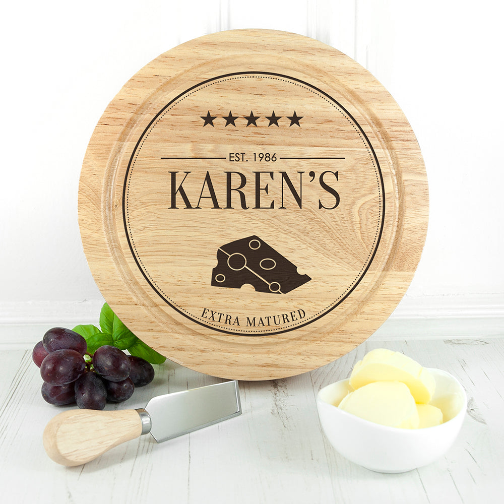 Personalised Extra Mature Cheese Board Set: 6 - Cheese Boards By Gift Moments