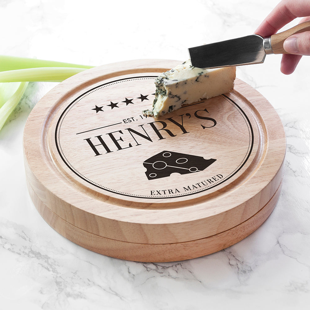 Personalised Extra Mature Cheese Board Set: 7 - Cheese Boards By Gift Moments