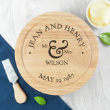 Personalised Mr & Mrs Classic Cheese Board Set - Cheese Boards at Gift Moments