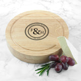 Personalised Monogram Couple Cheese Board Set - Cheese Boards at Gift Moments