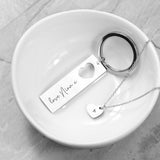 Personalised Love Heart Necklace & Keyring Set - Jewellery at Gift Moments