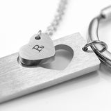 Personalised Love Heart Necklace & Keyring Set - Jewellery at Gift Moments