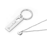 Personalised Love Heart Necklace & Keyring Set - Jewellery at Gift Moments