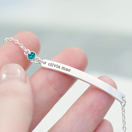 Personalised Silver Birthstone Swarovski Crystal Bracelet - Bracelets at Gift Moments