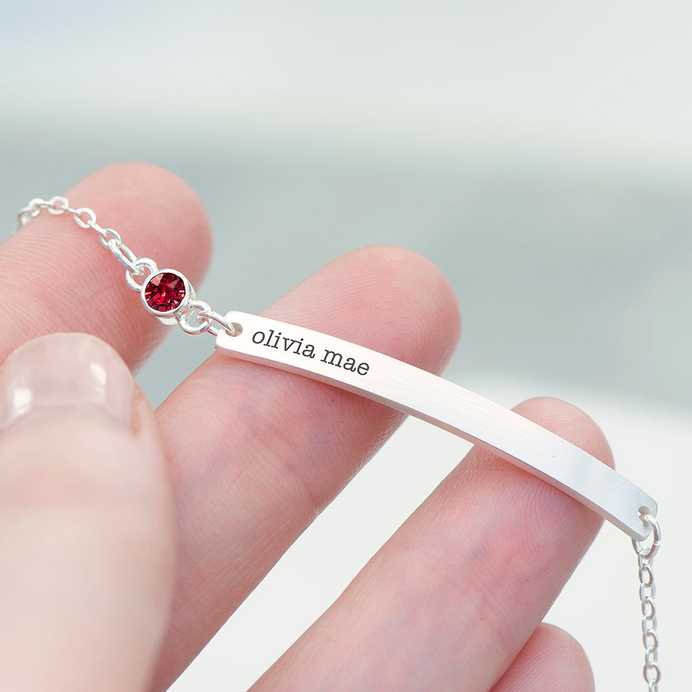 Personalised Silver Birthstone Swarovski Bracelet: 17 - Bracelets By Gift Moments