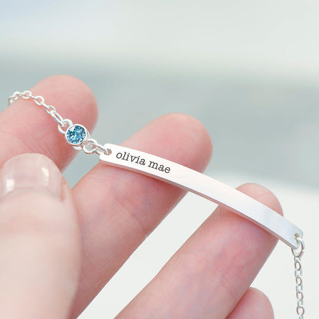 Personalised Silver Birthstone Swarovski Crystal Bracelet - Bracelets at Gift Moments