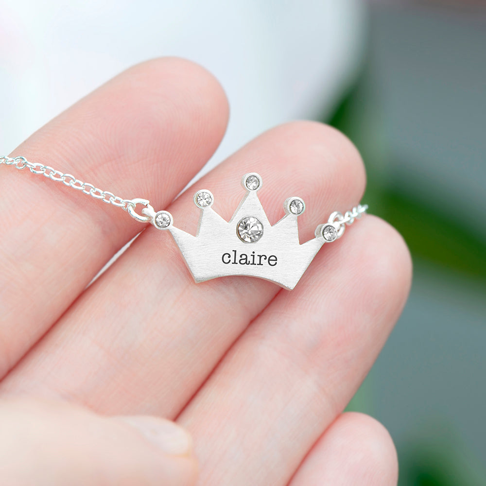 Personalised Princess Crown Necklace for Kids: 2 - Necklaces By Gift Moments