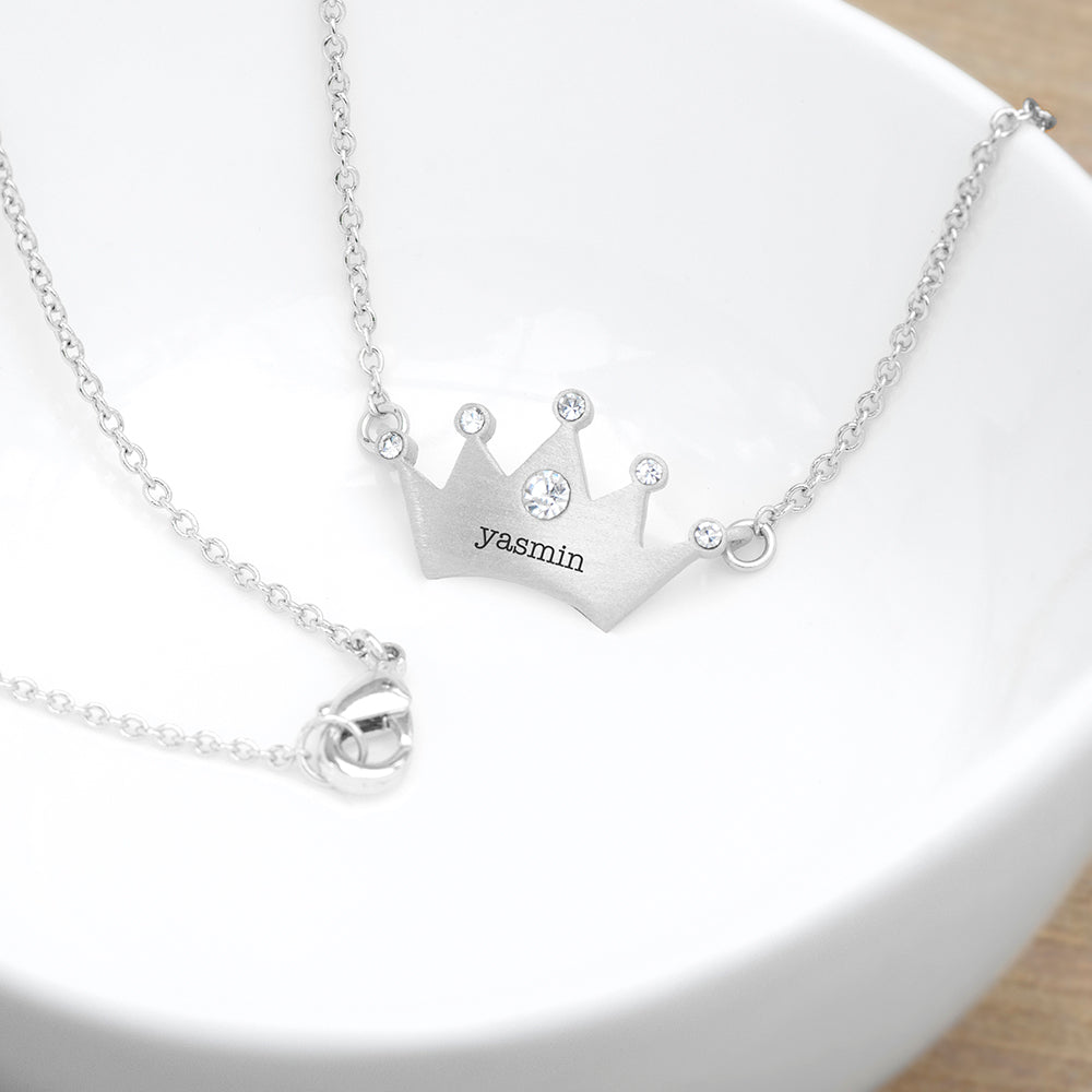 Personalised Princess Crown Necklace for Kids: 4 - Necklaces By Gift Moments