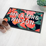 Personalised Tropical Flower Doormat - Doormats at Gift Moments