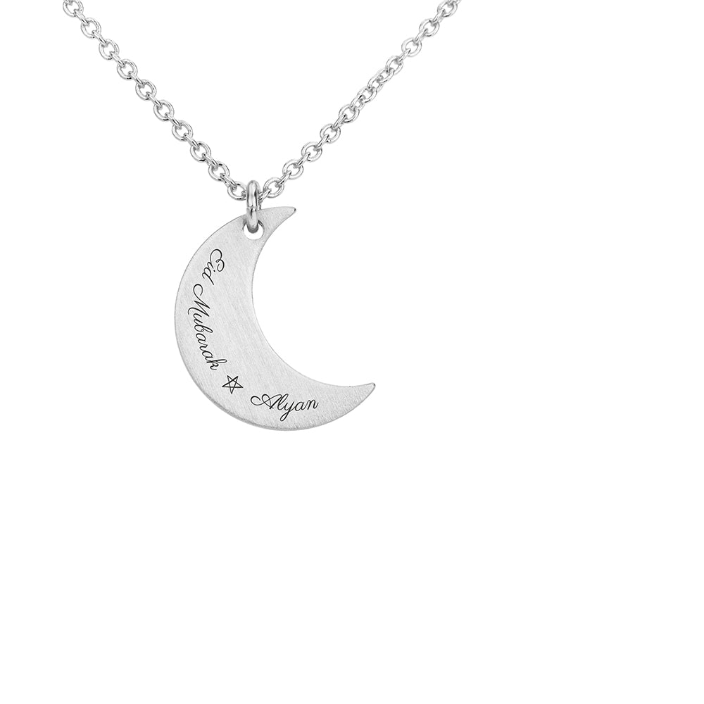 Personalised Crescent Moon Eid Mubarak Necklace: 7 - Necklaces By Gift Moments