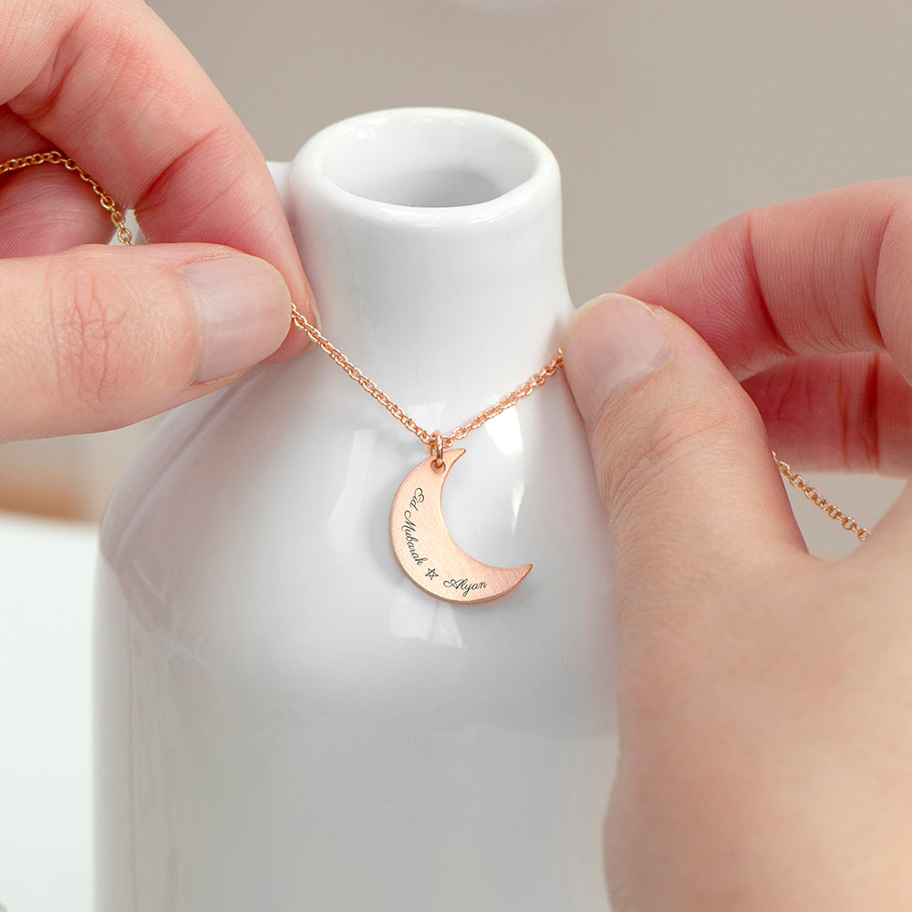 Personalised Crescent Moon Eid Mubarak Necklace: 3 - Necklaces By Gift Moments