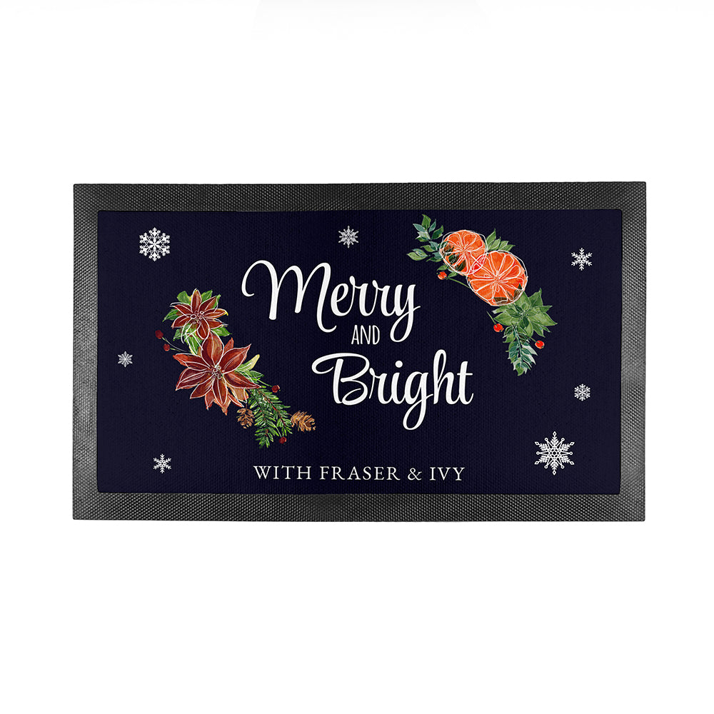 Personalised Christmas Floral Bar Mat: 4 - Barware By Gift Moments