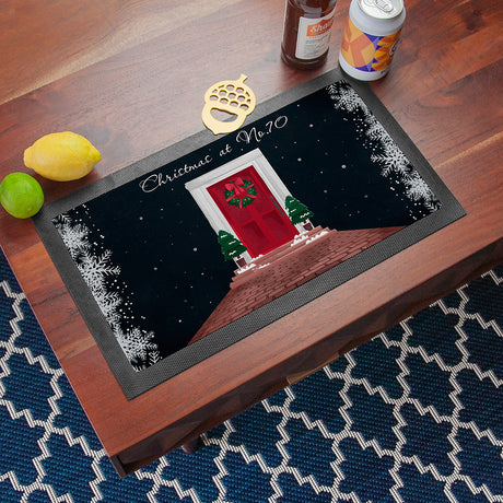 Personalised Christmas Door Bar Mat - Barware at Gift Moments