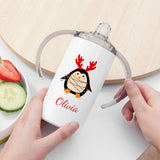 Personalised Christmas Penguin Kids Sippy Cup - Kids Bottles at Gift Moments