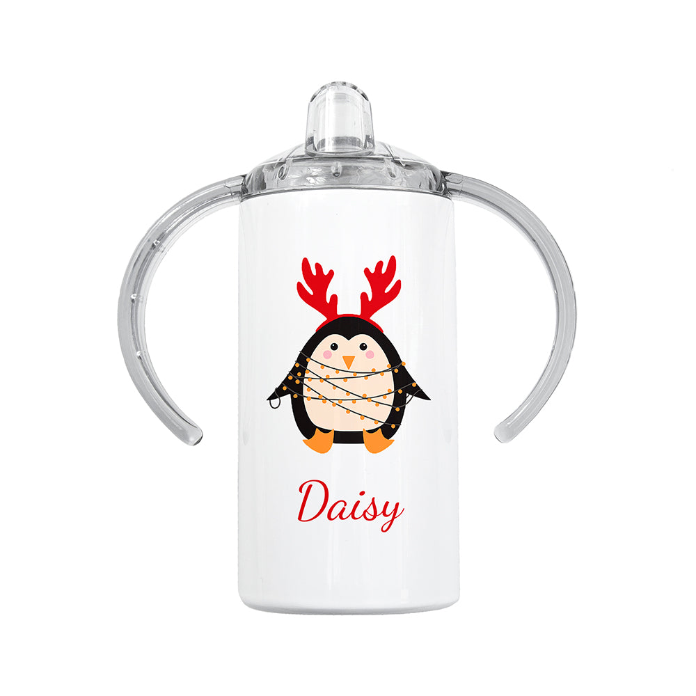 Personalised Christmas Penguin Kids Sippy Cup - Kids Bottles at Gift Moments