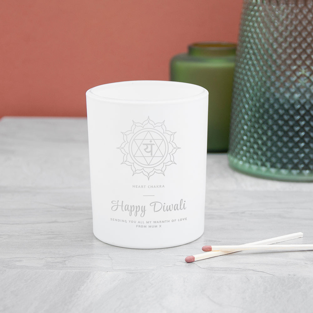 Personalised Diwali Heart Chakra Candle Holder - Candle Holders at Gift Moments