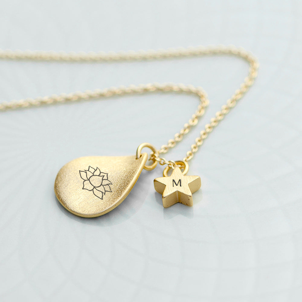 Personalised Diwali Lotus Pendant Necklace: 4 - Necklaces By Gift Moments