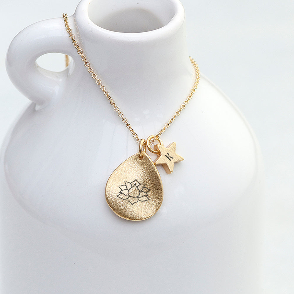 Personalised Diwali Lotus Pendant Necklace: 2 - Necklaces By Gift Moments