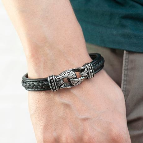 Personalised Men's Buckle Clasp Leather Bracelet - Bracelets at Gift Moments