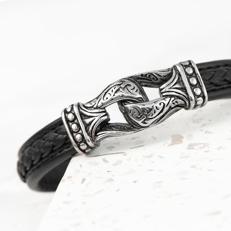 Personalised Men's Buckle Clasp Leather Bracelet - Bracelets at Gift Moments