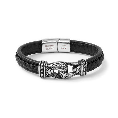 Personalised Men's Buckle Clasp Leather Bracelet - Bracelets at Gift Moments