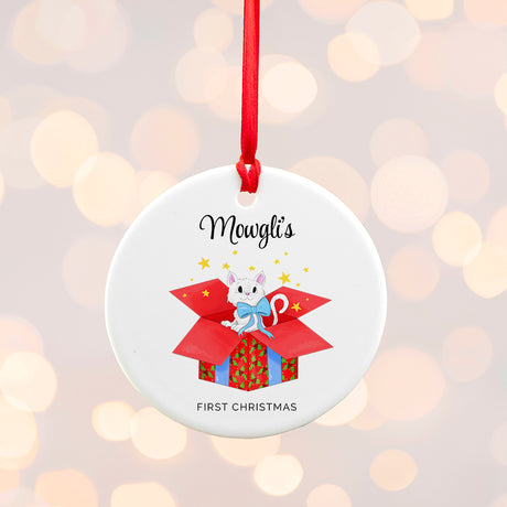 Personalised Cat’s First Christmas Ornament - Christmas Decorations at Gift Moments