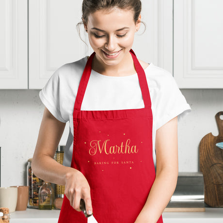 Personalised Baking for Santa Christmas Aprons Red - Aprons at Gift Moments