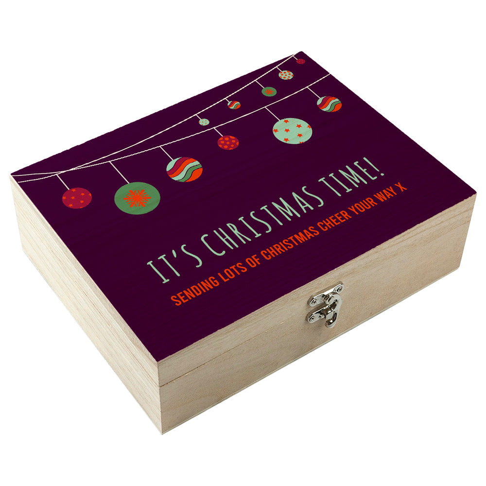 Personalised Christmas Baubles Tea Box Selection - Tea Boxes at Gift Moments