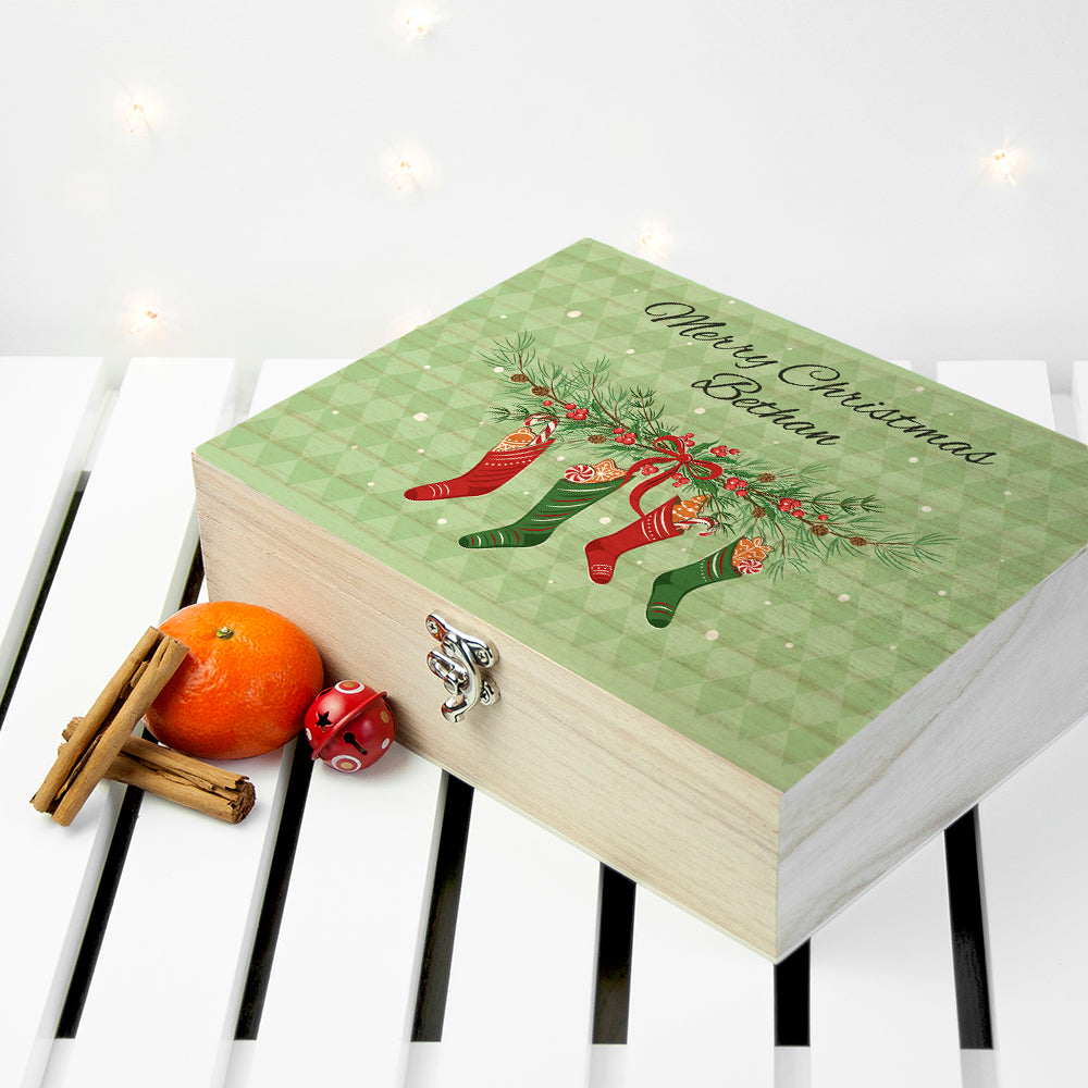 Personalised Christmas Stockings Tea Box Selection - Tea Boxes at Gift Moments