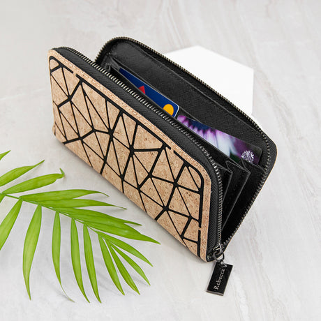 Personalised Geometric Cork Zip Wallet - Bags & Purses at Gift Moments