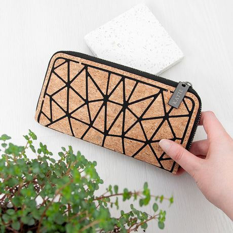 Personalised Geometric Cork Zip Wallet - Bags & Purses at Gift Moments