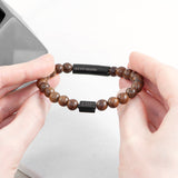 Personalised Men’s Wooden Beaded Bracelet: 7 - Bracelets By Gift Moments