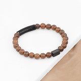 Personalised Men’s Wooden Beaded Bracelet: 9 - Bracelets By Gift Moments