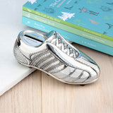 Personalised Silver Plated Football Boot Money Box - Money Boxes at Gift Moments