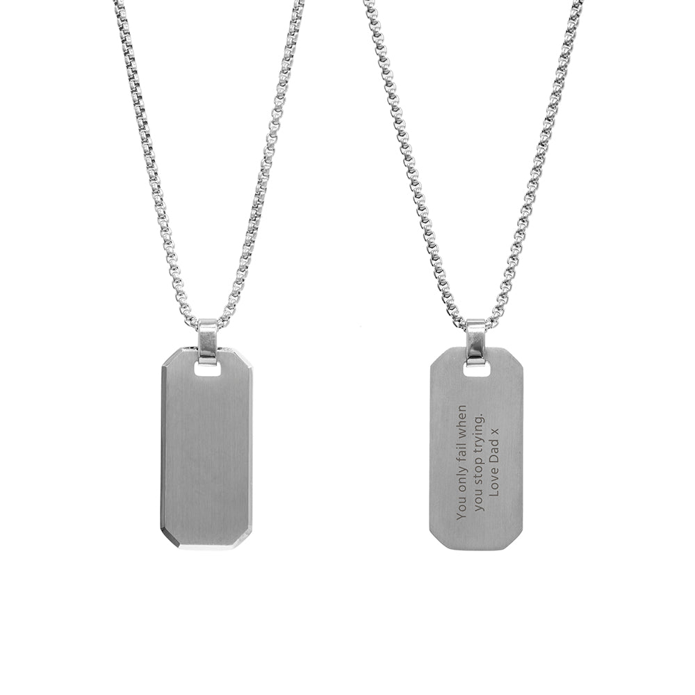 Luxury Personalised Silver Men’s Dog Tag Necklace: 7 - Necklaces By Gift Moments