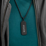 Personalised Men's Black Steel Dog Tag Necklace - Jewellery at Gift Moments