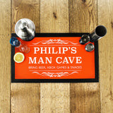 Personalised Man Cave Bar Mats: 4 - Orange - Barware By Gift Moments