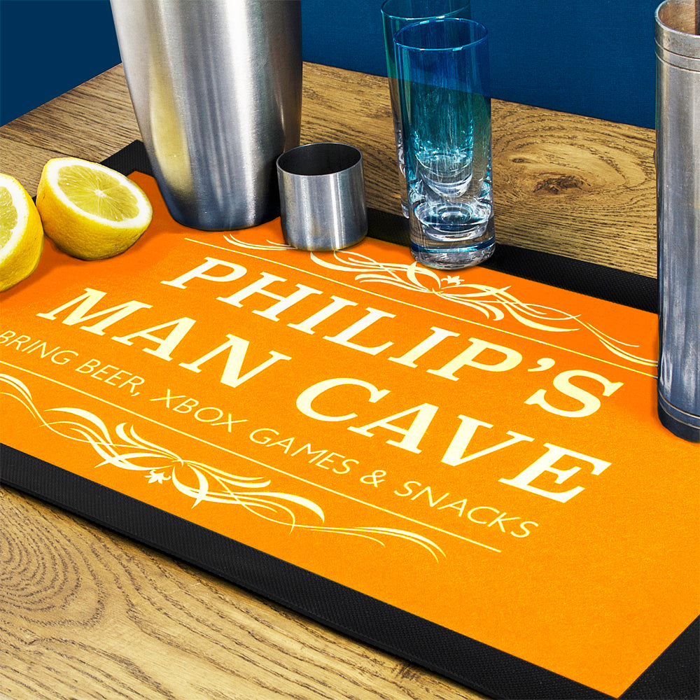 Personalised Man Cave Bar Mats: 5 - Yellow - Barware By Gift Moments