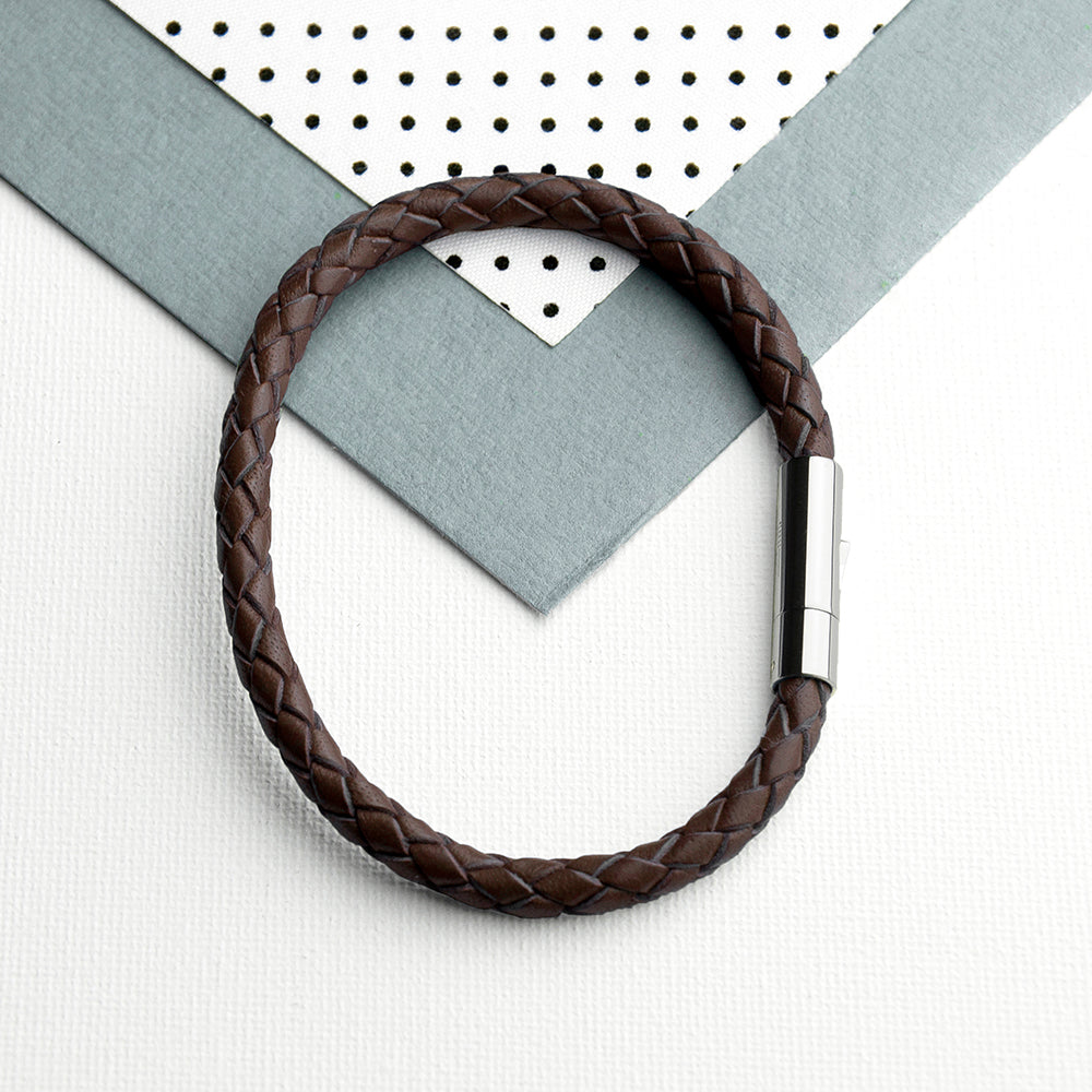 Personalised Men's Infinity Capsule Leather Bracelet - Bracelets at Gift Moments